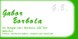 gabor borbola business card